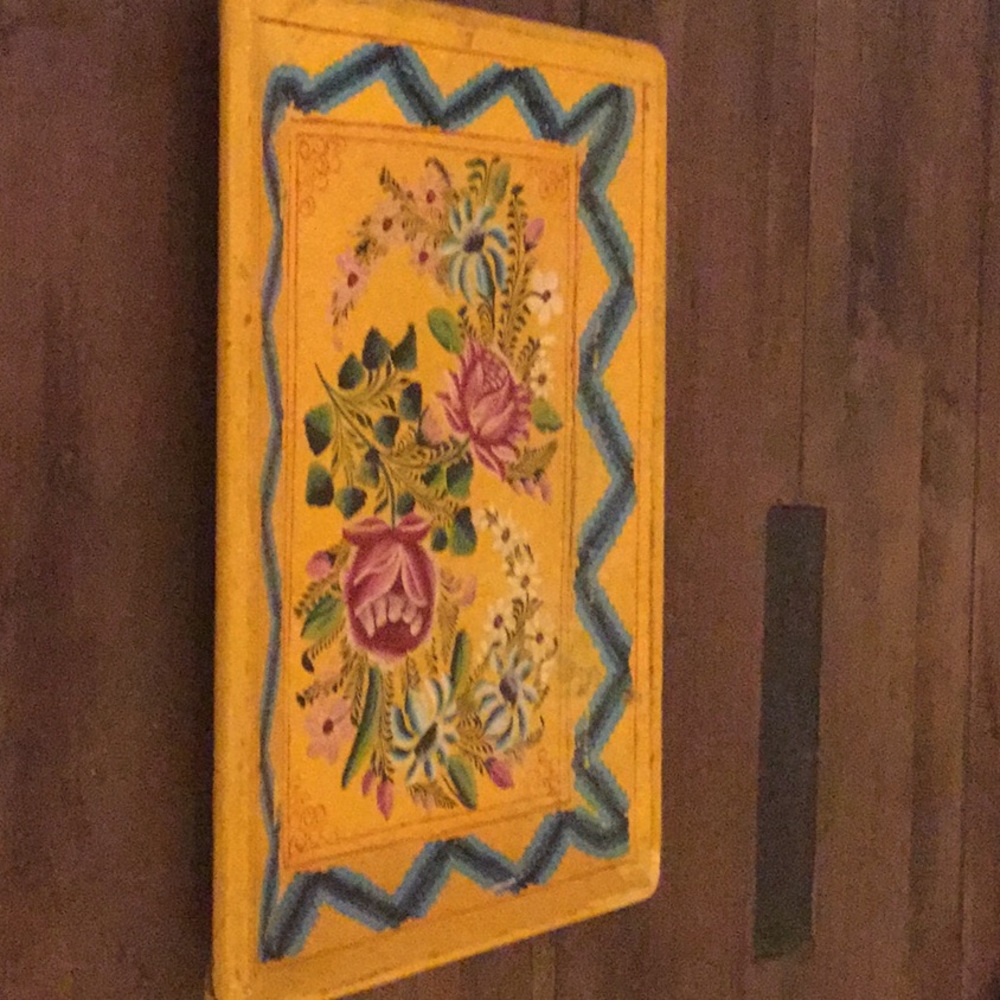 Decorative painted wooden tray